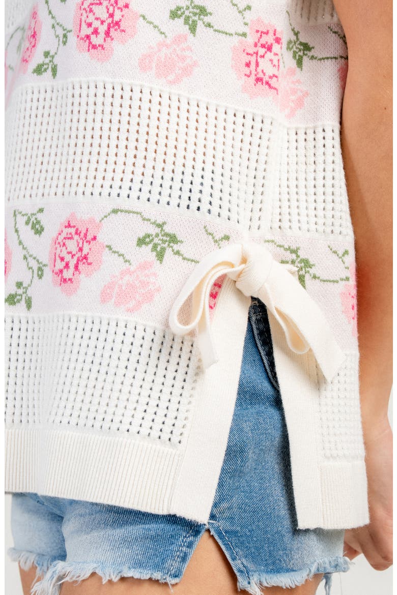 Rose Mohair Intarsia Sweater, Alternate, color, OFF WHITE