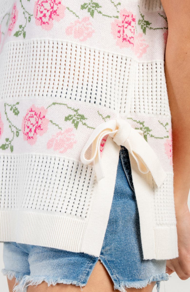 Beivy Rose Mohair Intarsia Sweater, Alternate, color, Off White