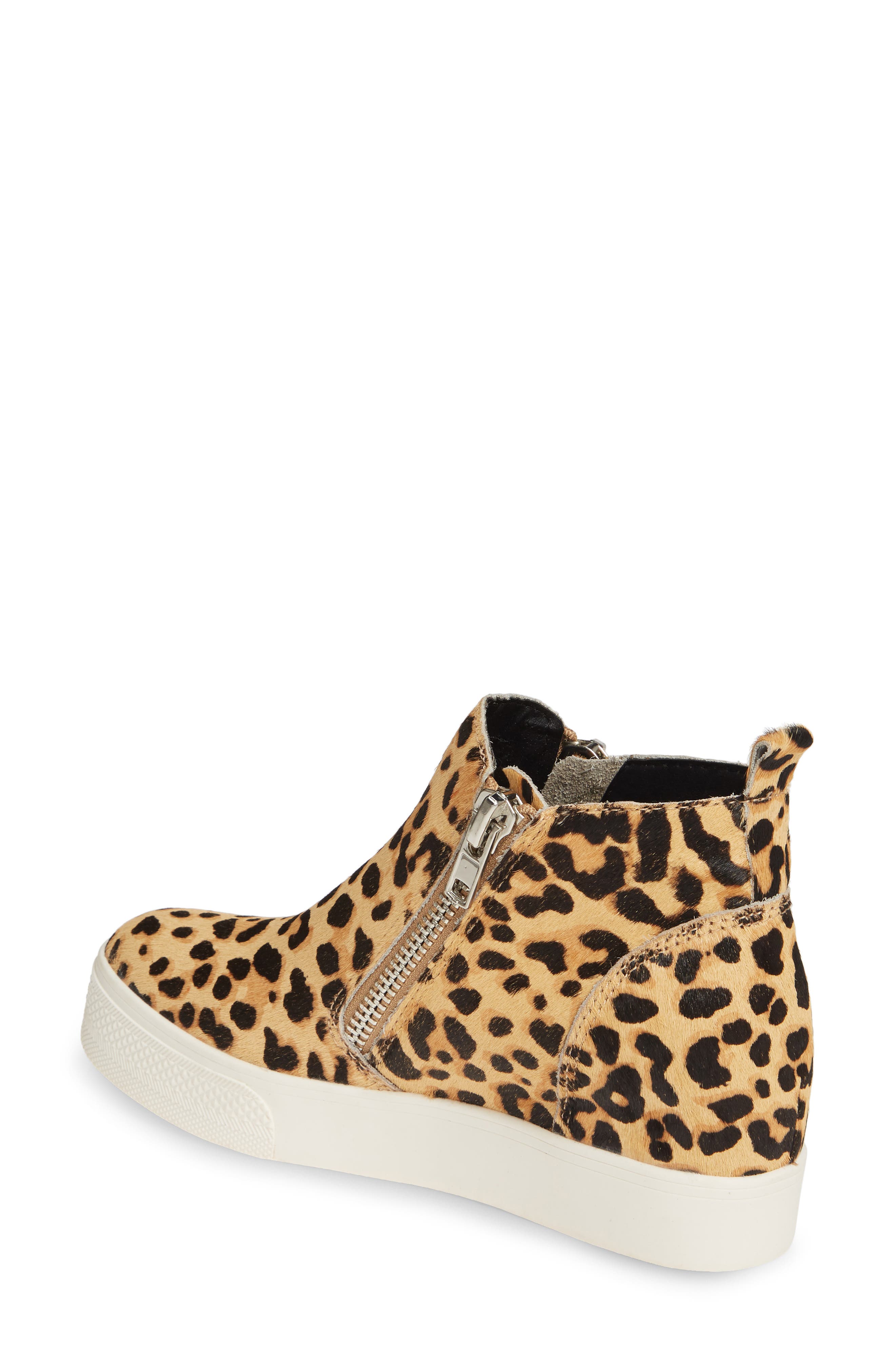 Wedgie High Top Genuine Calf Hair Platform Sneaker, Alternate, color, LEOPARD PRINT CALF HAIR