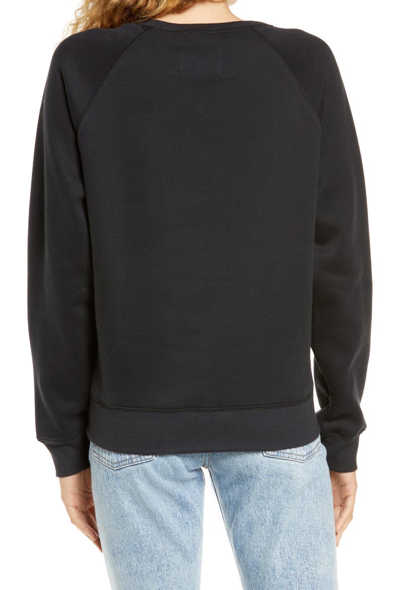 Collection Madeline Fuzzy Logo Graphic Sweatshirt, Alternate, color, BLACK / CREAM