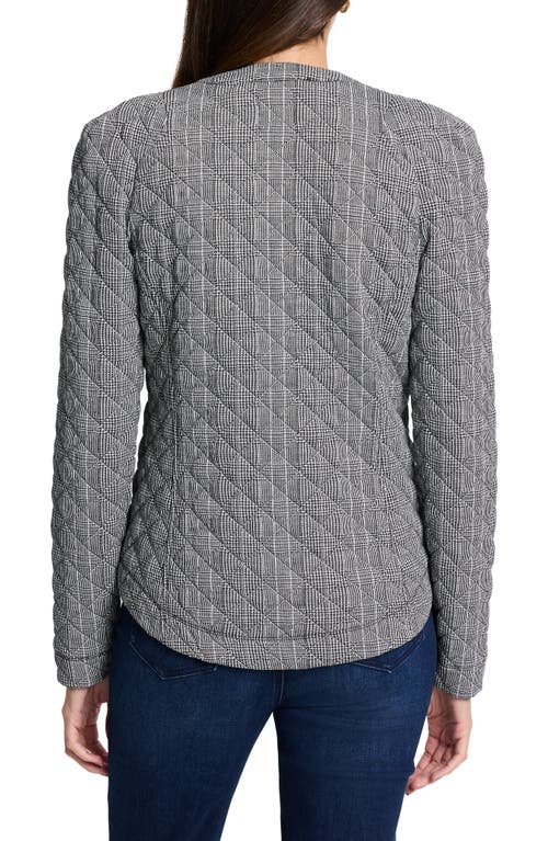 Nic + Zoe Nic+zoe Plaid Perfection Quilted Jacket In Gray