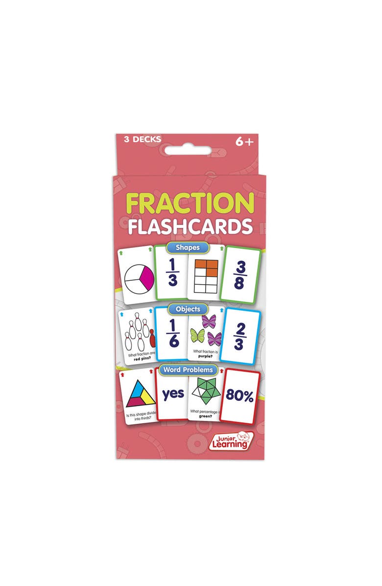 Junior Learning Fraction Flashcards, Alternate, color, Multicolored