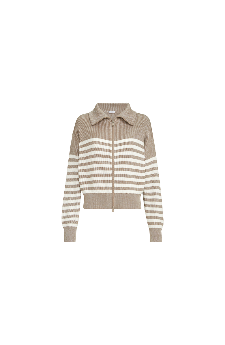 Brunello Cucinelli Sparkling cotton cardigan, Alternate, color, Beige