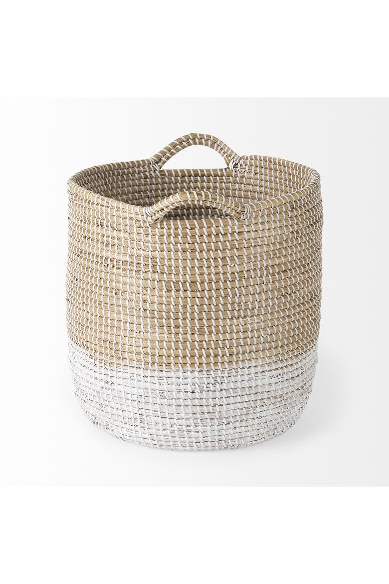 Maddie Set of 3 Seagrass Round Basket  with Handles, Alternate, color, Brown