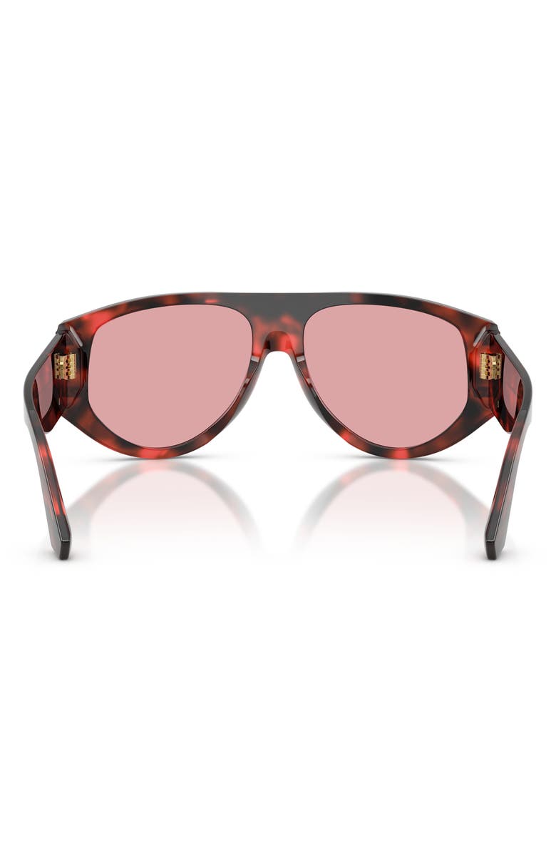 Dolce&Gabbana 57mm Pilot Sunglasses, Alternate, color, Red Havana / Light Violet