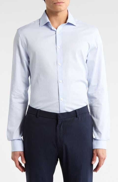 Slim Fit Stretch Cotton Dress Shirt