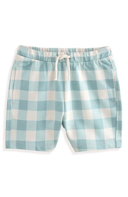 Next Kids' Gingham Cotton Jersey Drawstring Shorts In White