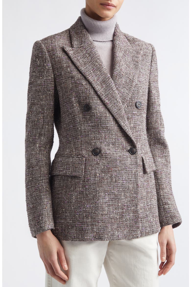 Double Breasted Wool Blend Jacket, Alternate, color, 177 AMETHYST