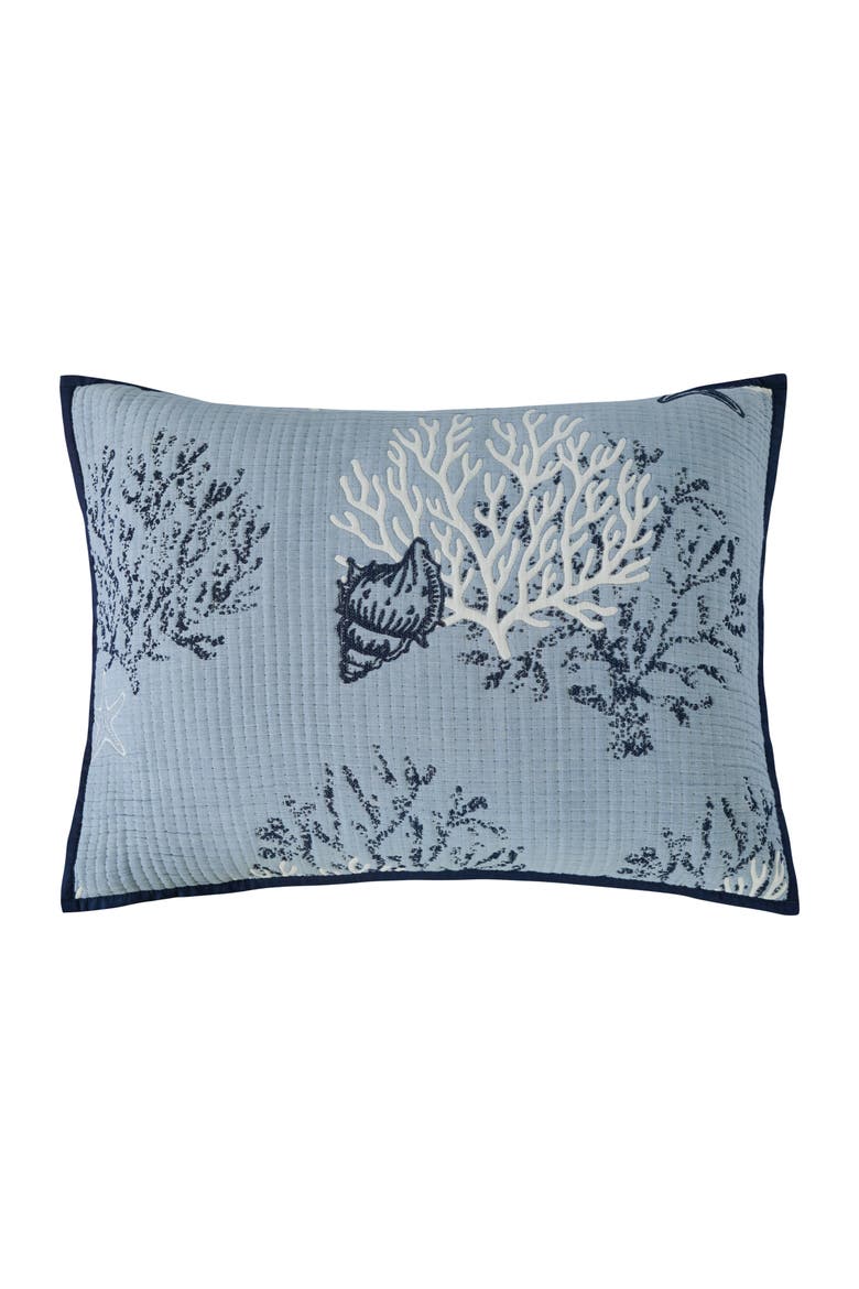 Seaside Denim Bedding Quilt Collection - Machine Washable, Alternate, color, Blue