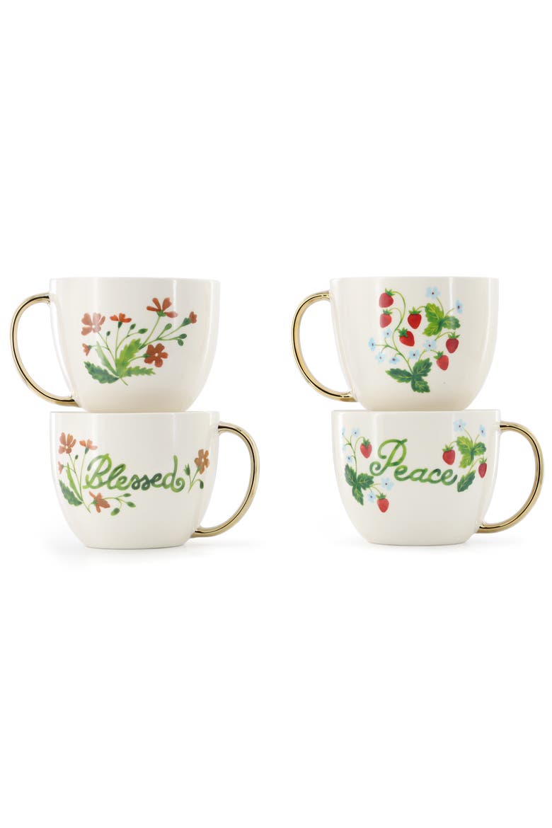 8 Piece 17.5 Ounce Ceramic Assorted Mug Set, Alternate, color, White