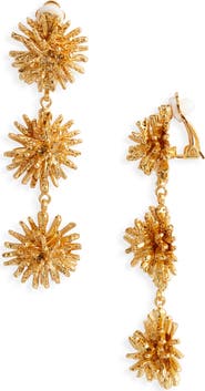Karine Sultan Starburst Linear Drop Clip-On Earrings