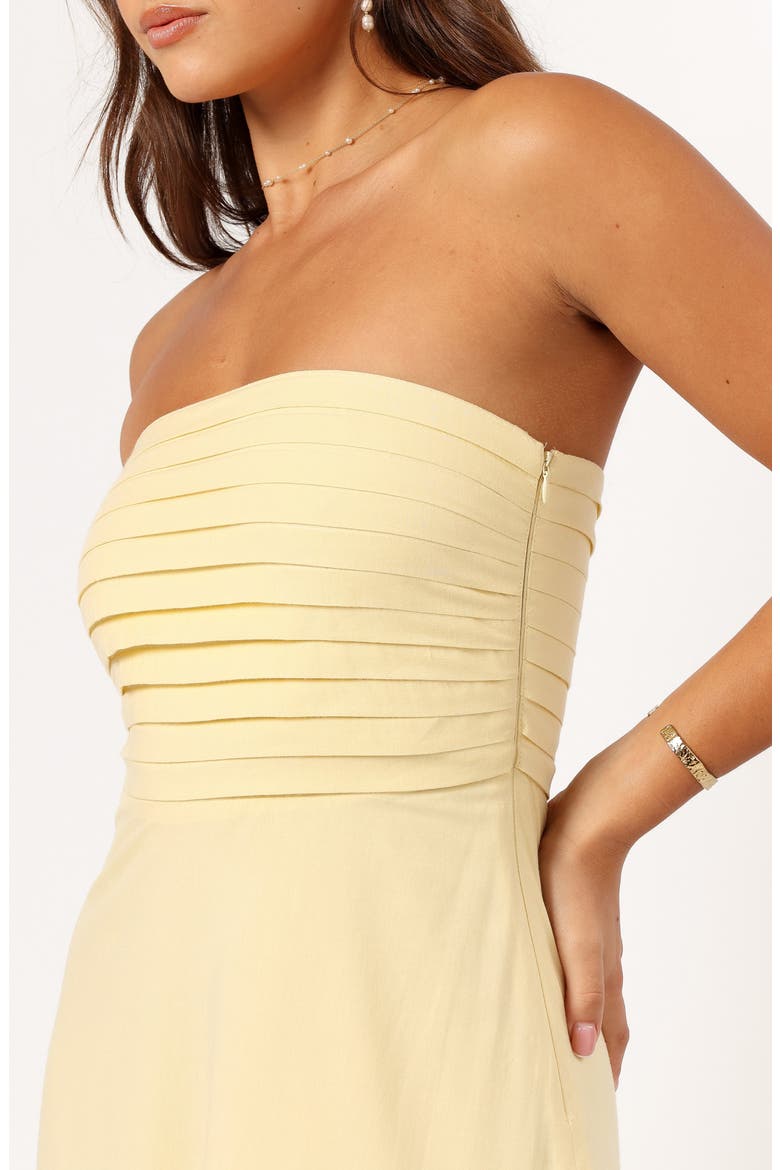 Kenna Strapless A-Line Dress, Alternate, color, BUTTER YELLOW