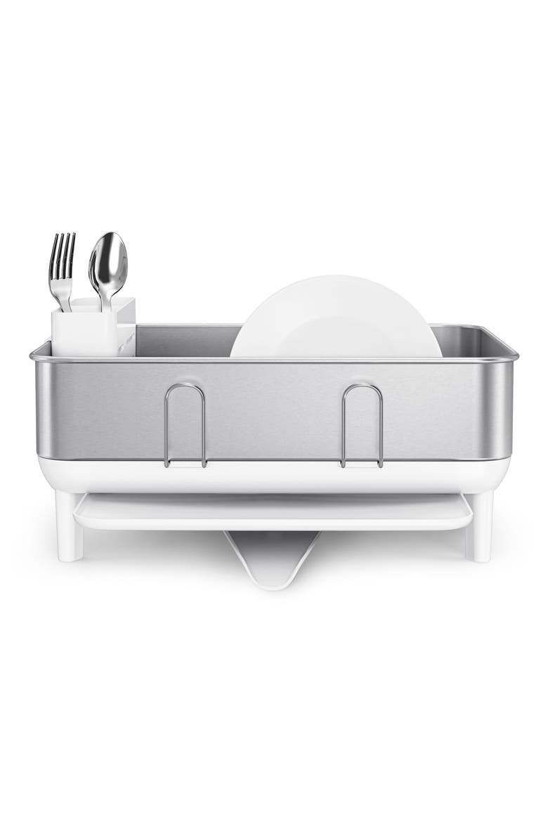Compact Steel Frame Dish Rack, Main, color, WHITE