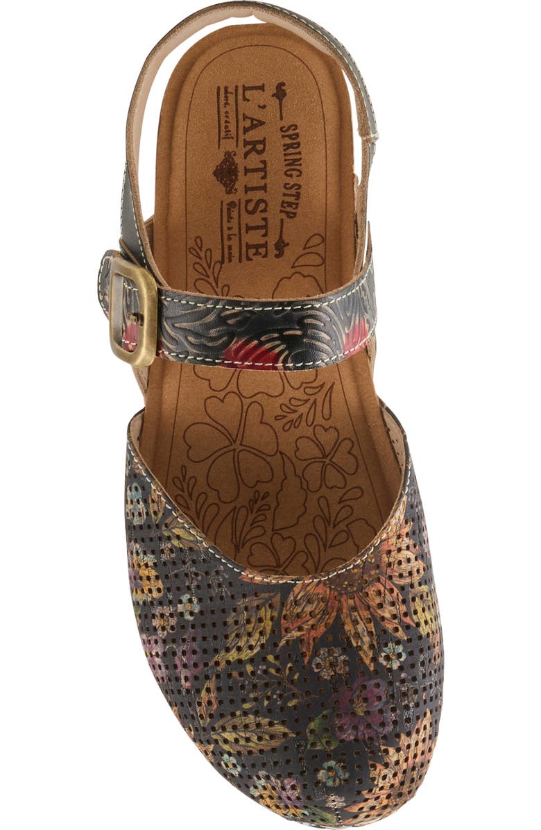 L'Artiste by Spring Step Koraline Ankle Strap Clog, Alternate, color, Black Multi