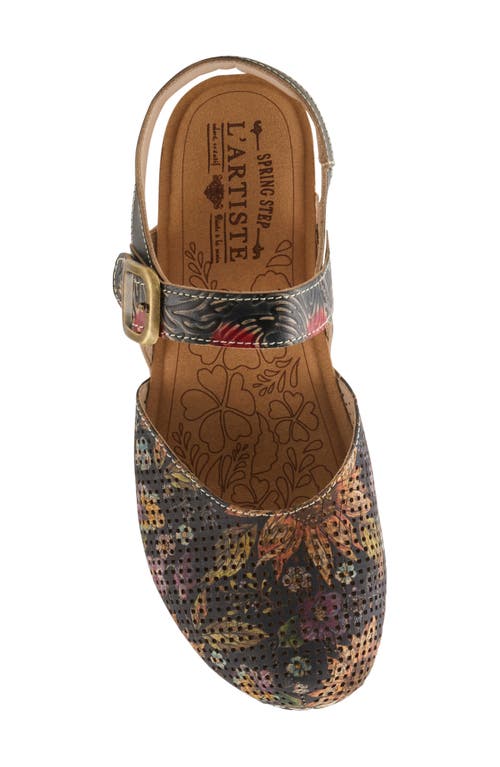 L'artiste By Spring Step Koraline Ankle Strap Clog In Black Multi