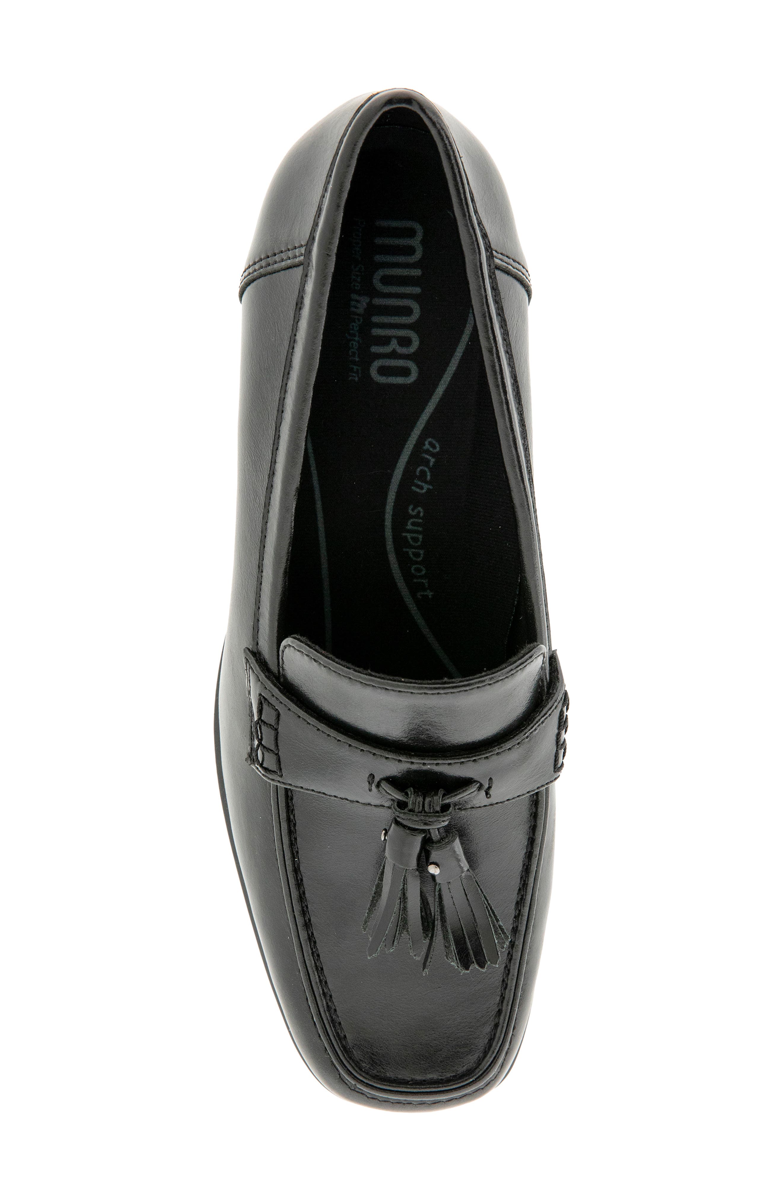 Skarlet Leather Loafer Pump, Alternate, color, BLACK LEATHER