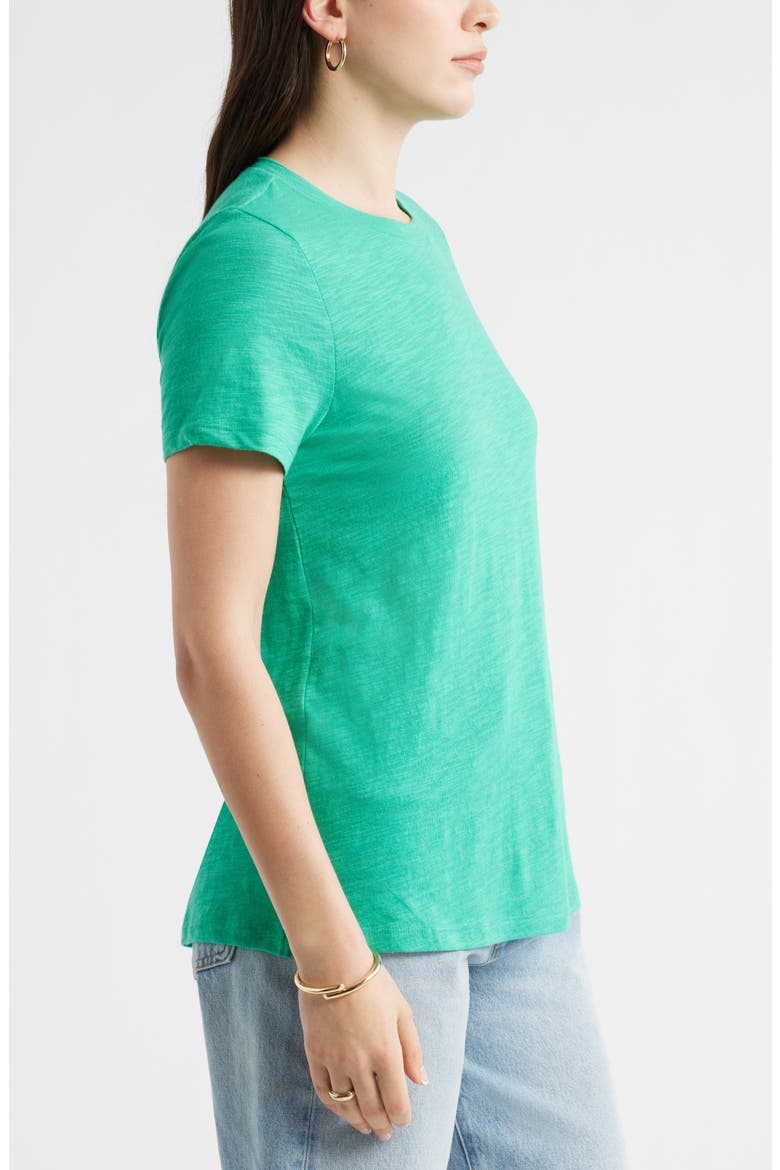 Cotton Blend Crewneck T-Shirt, Alternate, color, GREEN EASE