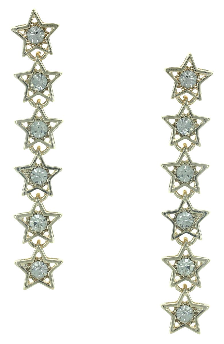OLIVIA WELLES Kris Stacked Stars Linear Drop Earrings, Main, color,
