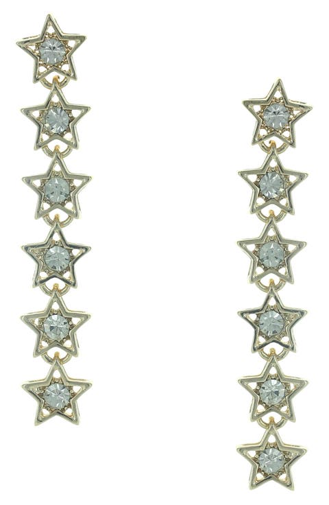 Kris Stacked Stars Linear Drop Earrings