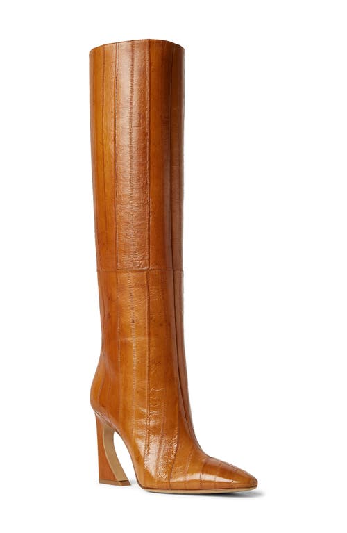 Fendi Beige Hagfish Leather Boots In Brown