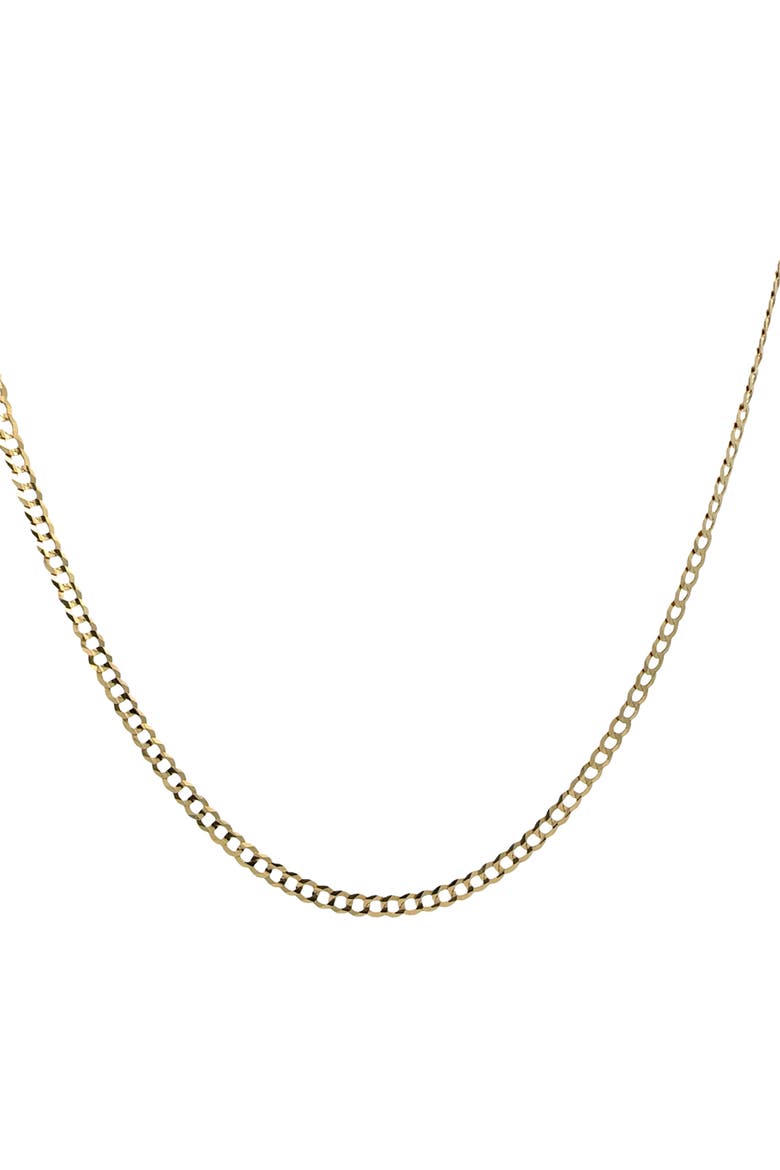 10K Yellow Gold Curb Link Necklace 3.6mm 18 Inch, Main, color, yellow