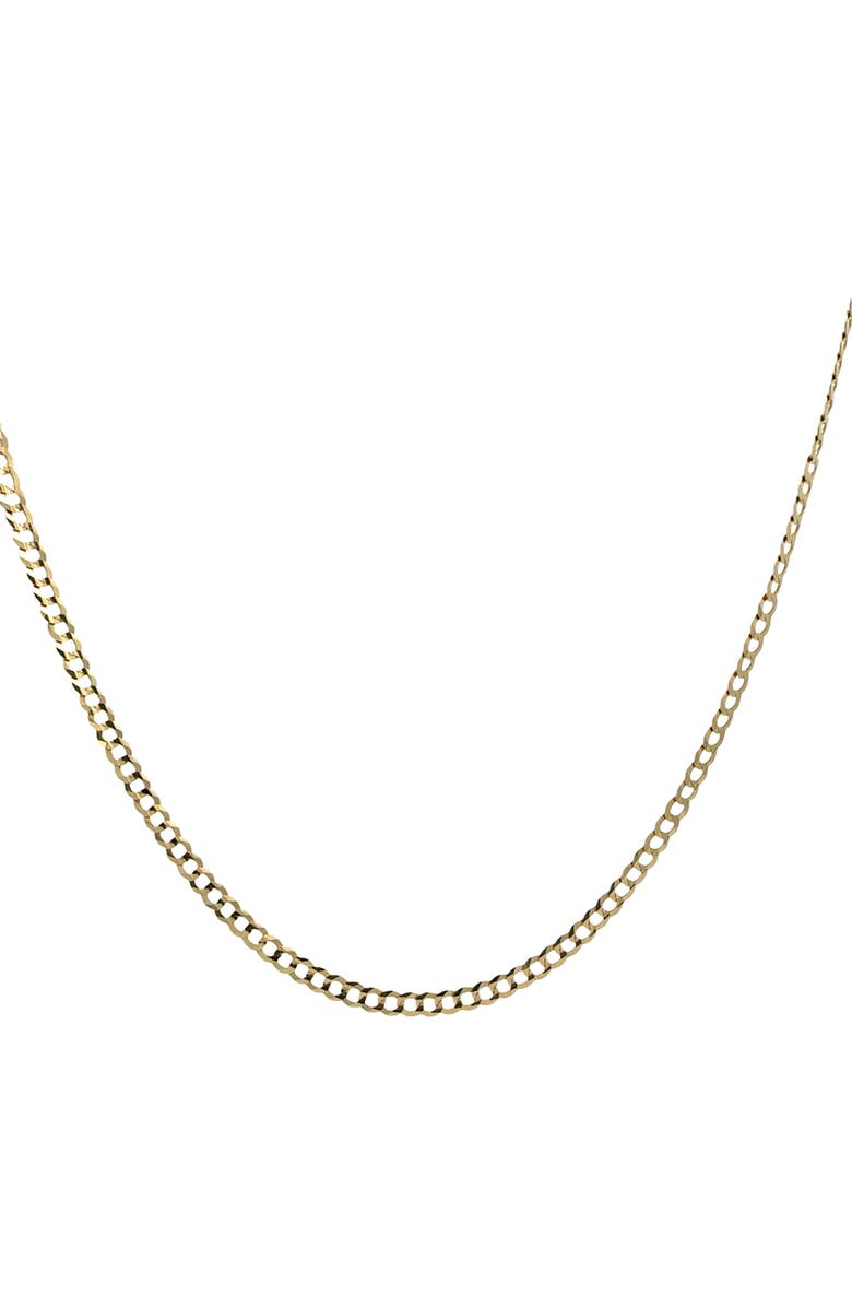Ancona Jewelry 10K Yellow Gold Curb Link Necklace 3.6mm, Main, color, Yellow