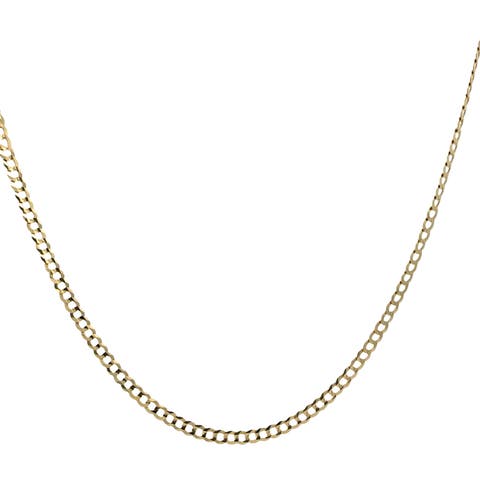10K Yellow Gold Curb Link Necklace 3.6mm