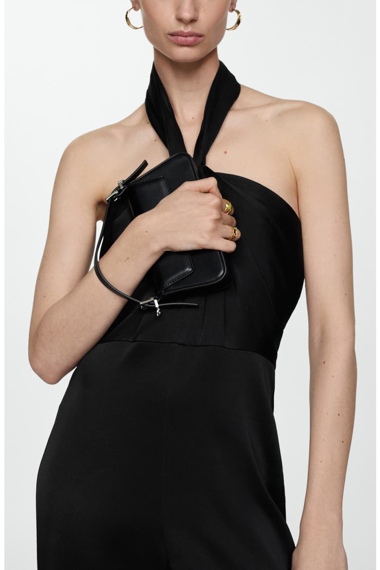 Halter Jumpsuit, Alternate, color, BLACK