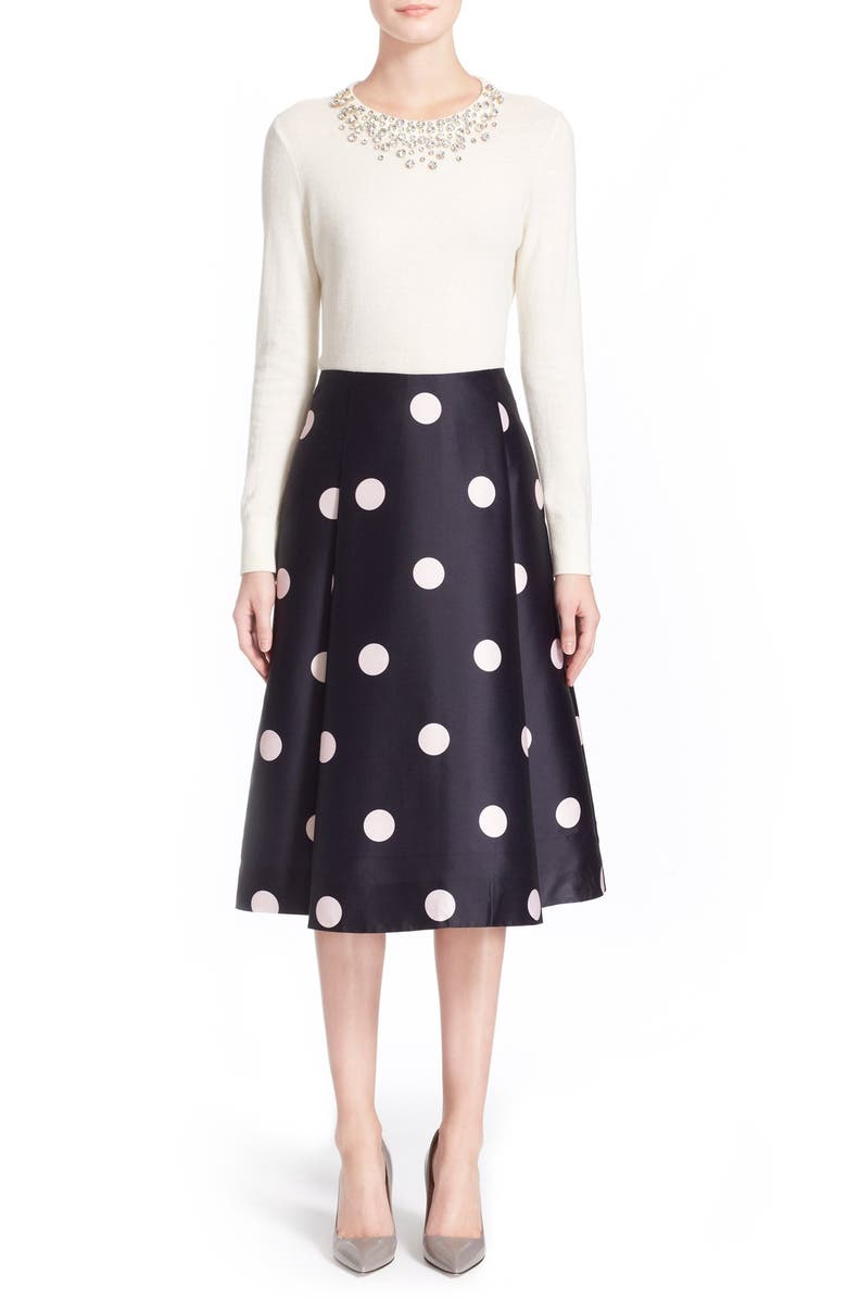 Kate Spade New York 'lysa' dot print midi skirt, Alternate, color,