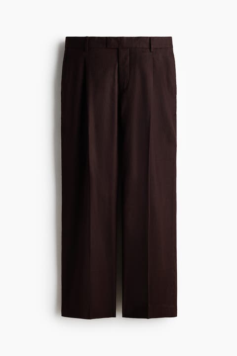 Relaxed Fit Tailored Linen-blend Trousers