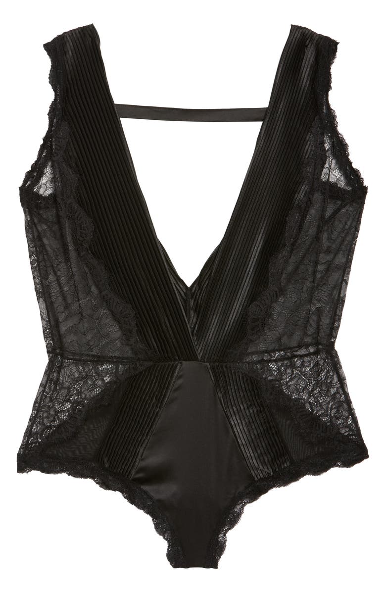 Oh La La Cheri Nicolette Plunge Lace Bodysuit, Alternate, color, 