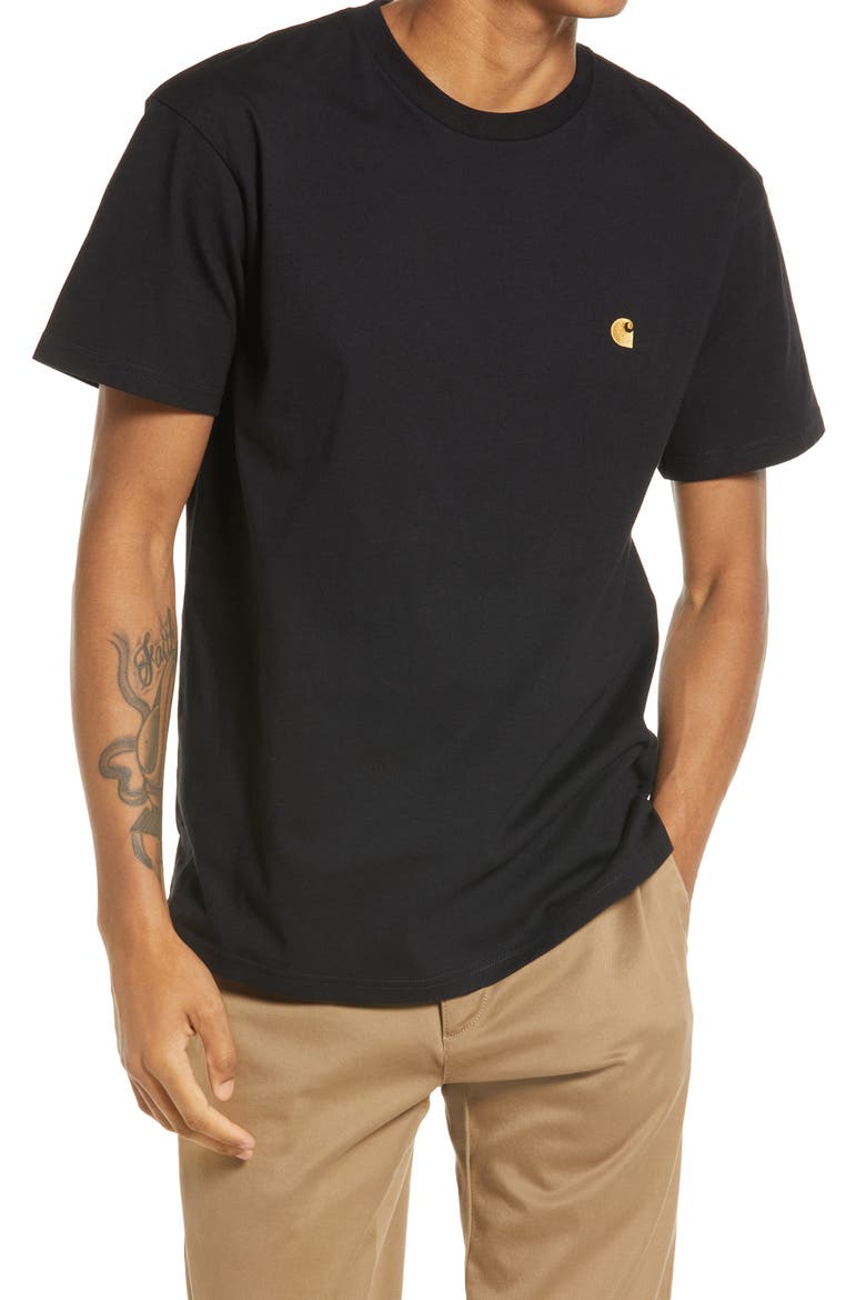 Chase Crewneck T-Shirt, Main, color, BLACK/GOLD