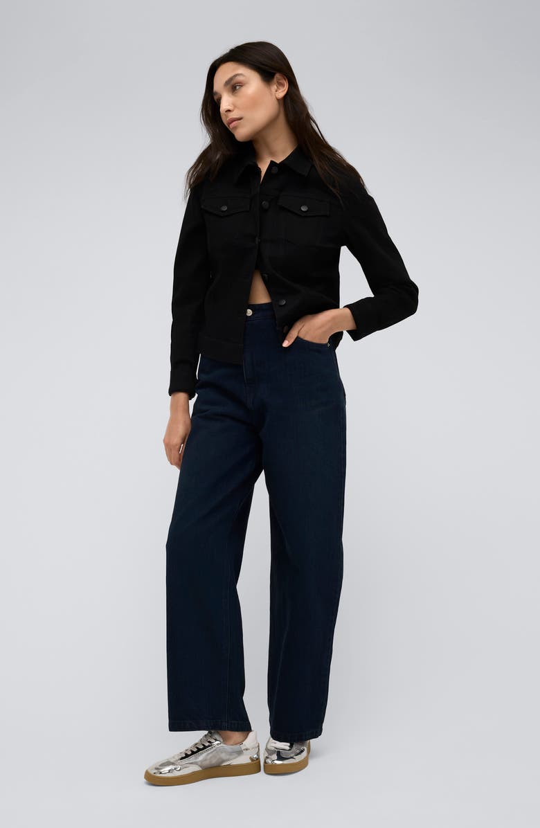 Kenneth Cole Denim Trucker Jacket, Alternate, color, Nik Wash