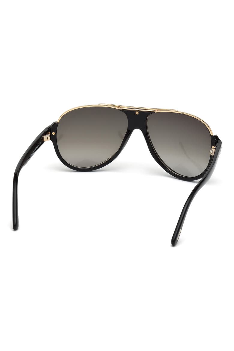 'Dimitry' 59mm Aviator Sunglasses, Alternate, color, SHINY BLACK/ SHINY ROSE GOLD