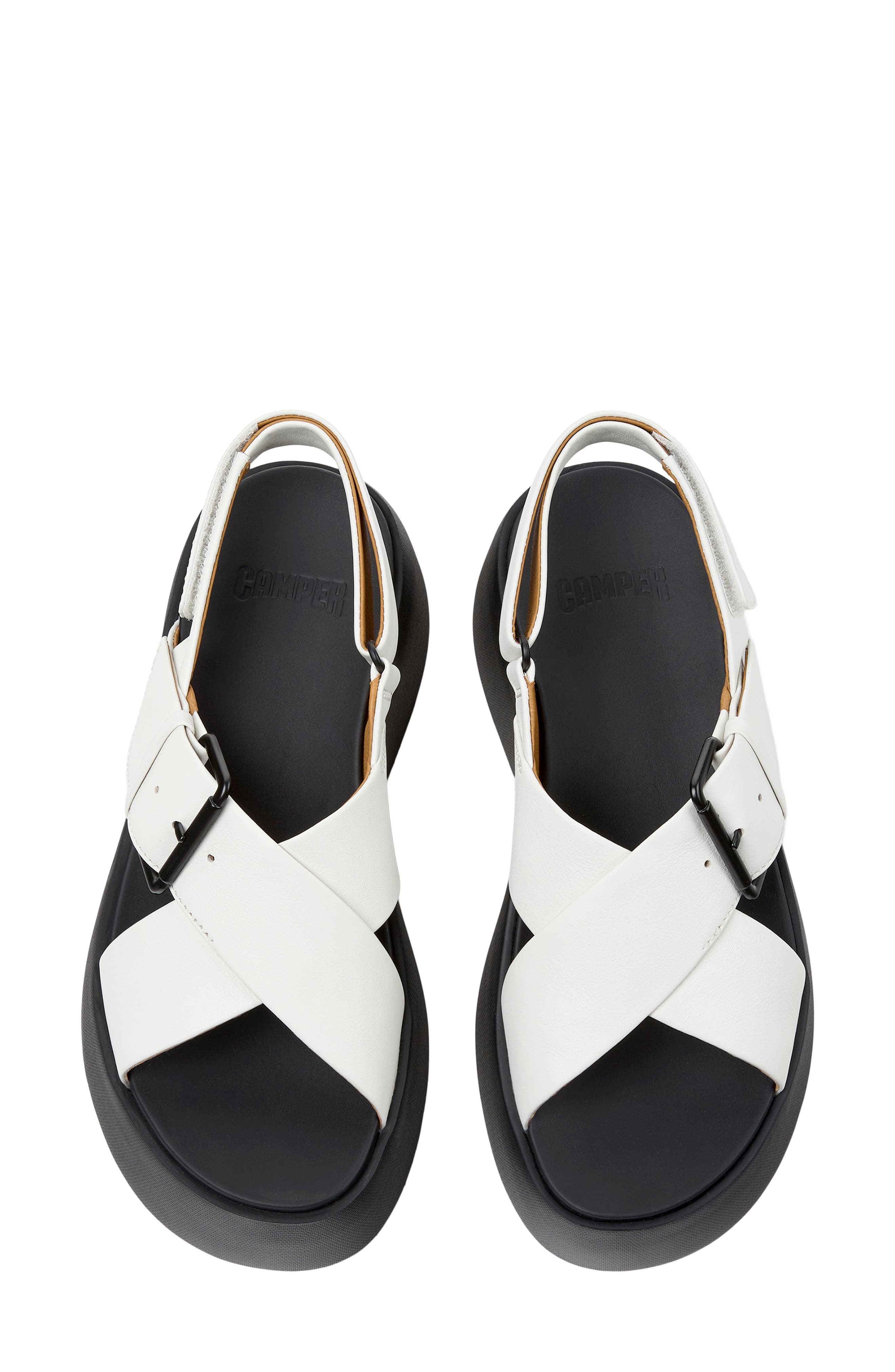 Camper Tasha X-Strap Platform Sandal, Alternate, color, White Natural