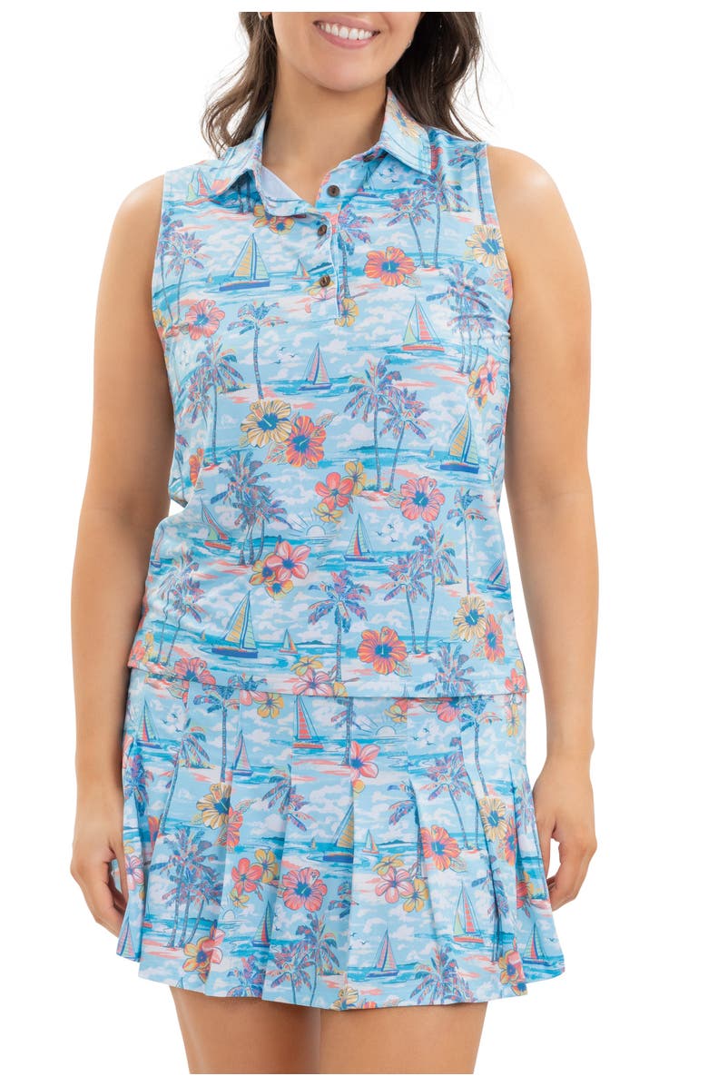 Kenny Flowers The BVIs - Ladies Sleeveless Golf Polo, Alternate, color, Blue