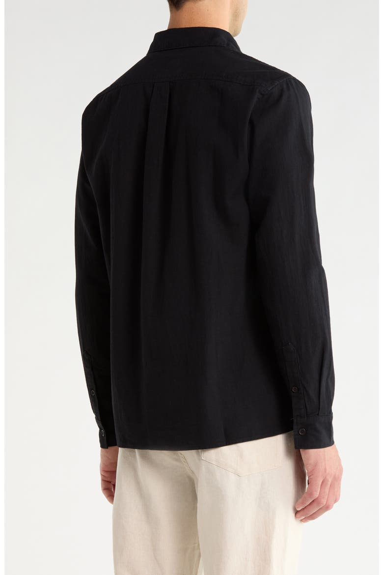 Classic Linen & Cotton Button-Up Shirt, Alternate, color, VINTAGE BLACK