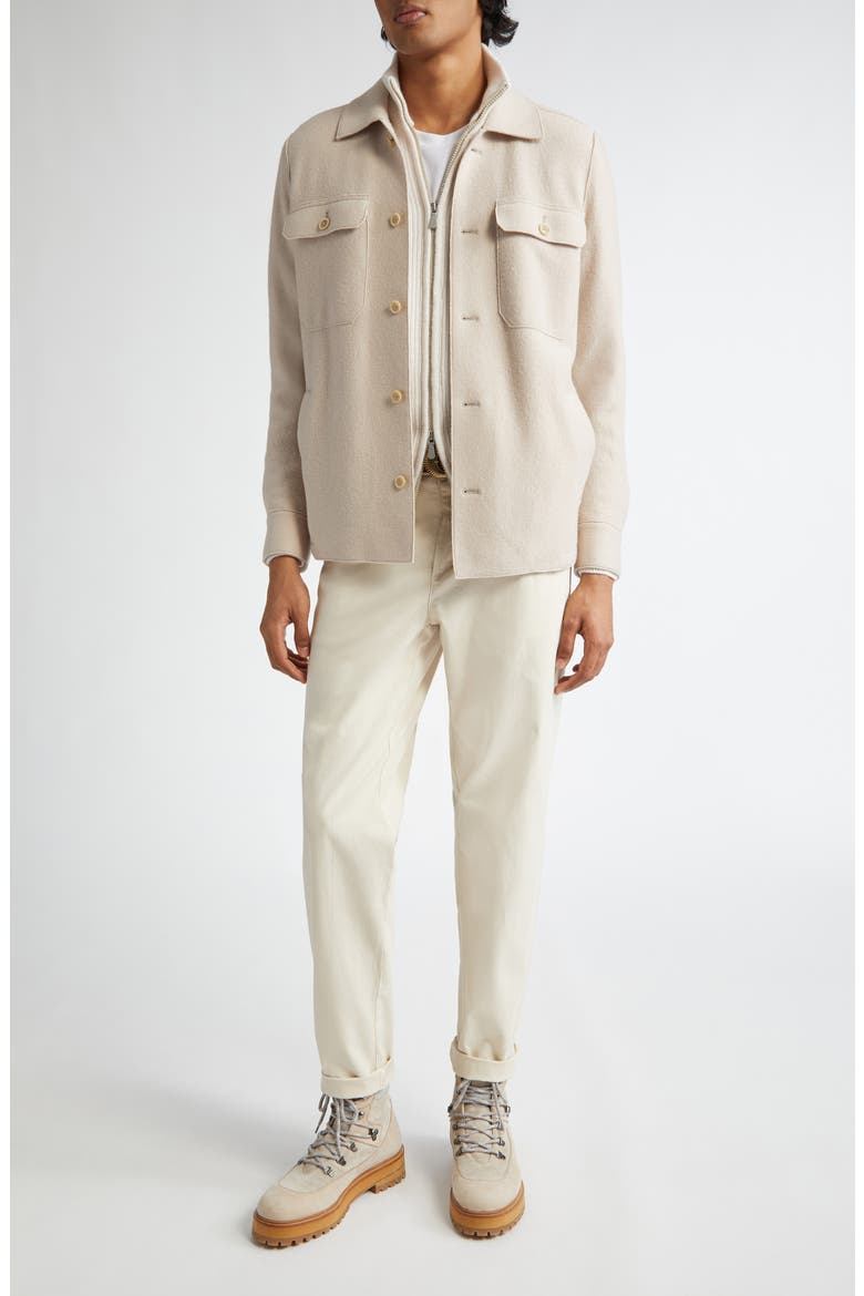 Rib Cashmere Cardigan, Alternate, color, WHITE AND IVORY