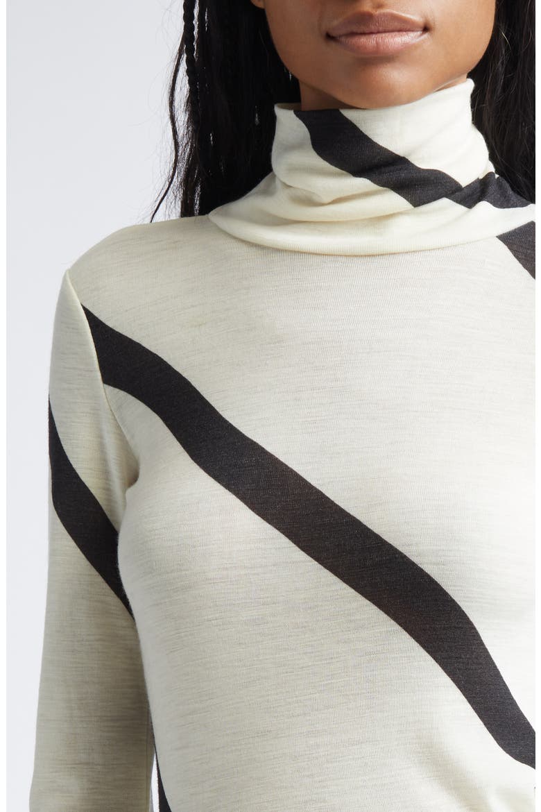 Vilina Basso Wool Mock Neck Top, Alternate, color, OFF WHITE BLACK
