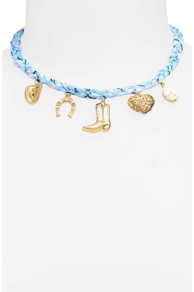 Bandana Charm Necklace, Alternate, color, BLUE