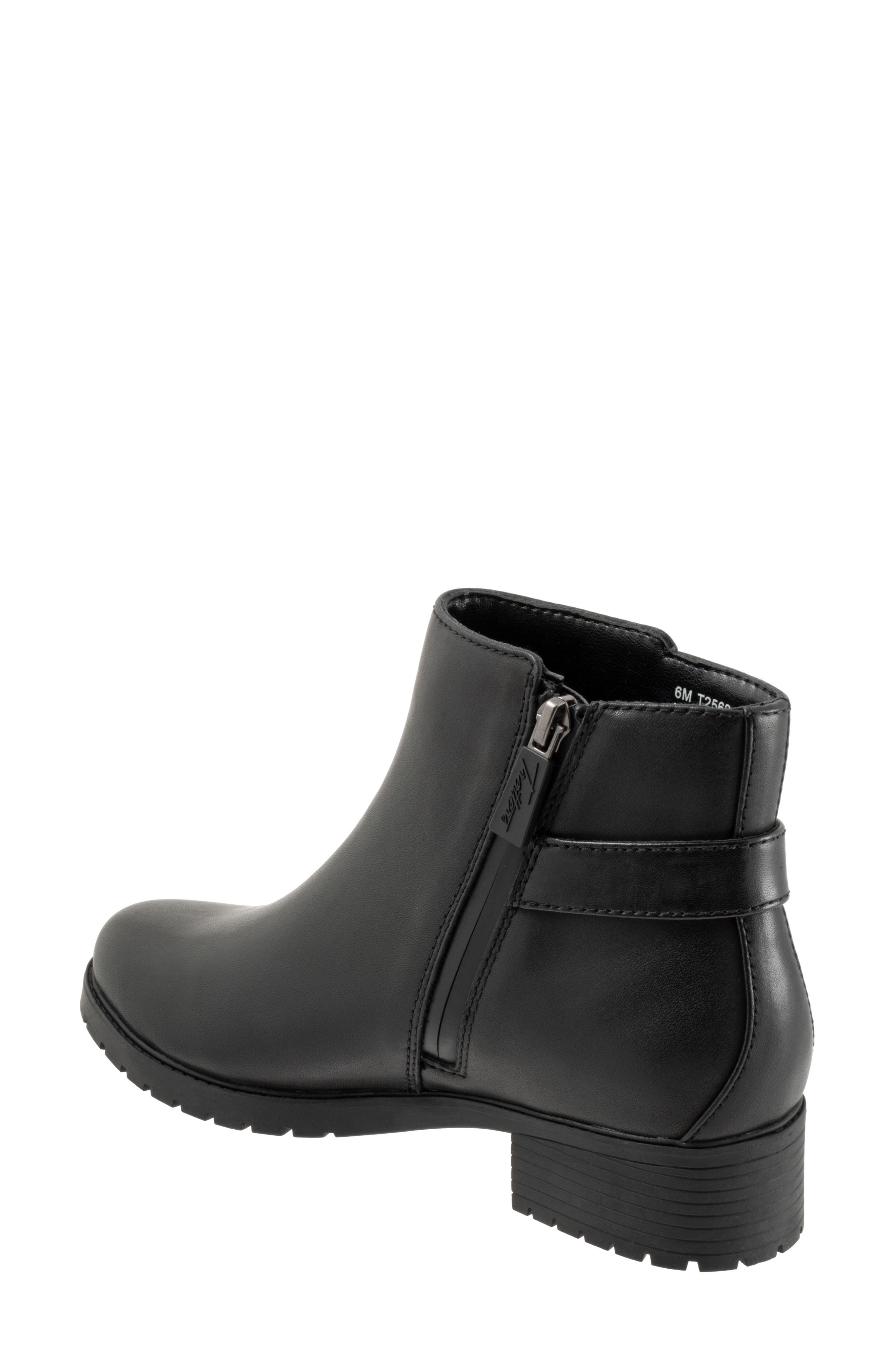 Marigold Waterproof Leather Ankle Bootie, Alternate, color, BLACK