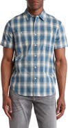 Lucky Brand Mason Plaid Short Sleeve Stretch Cotton Button-Up Shirt