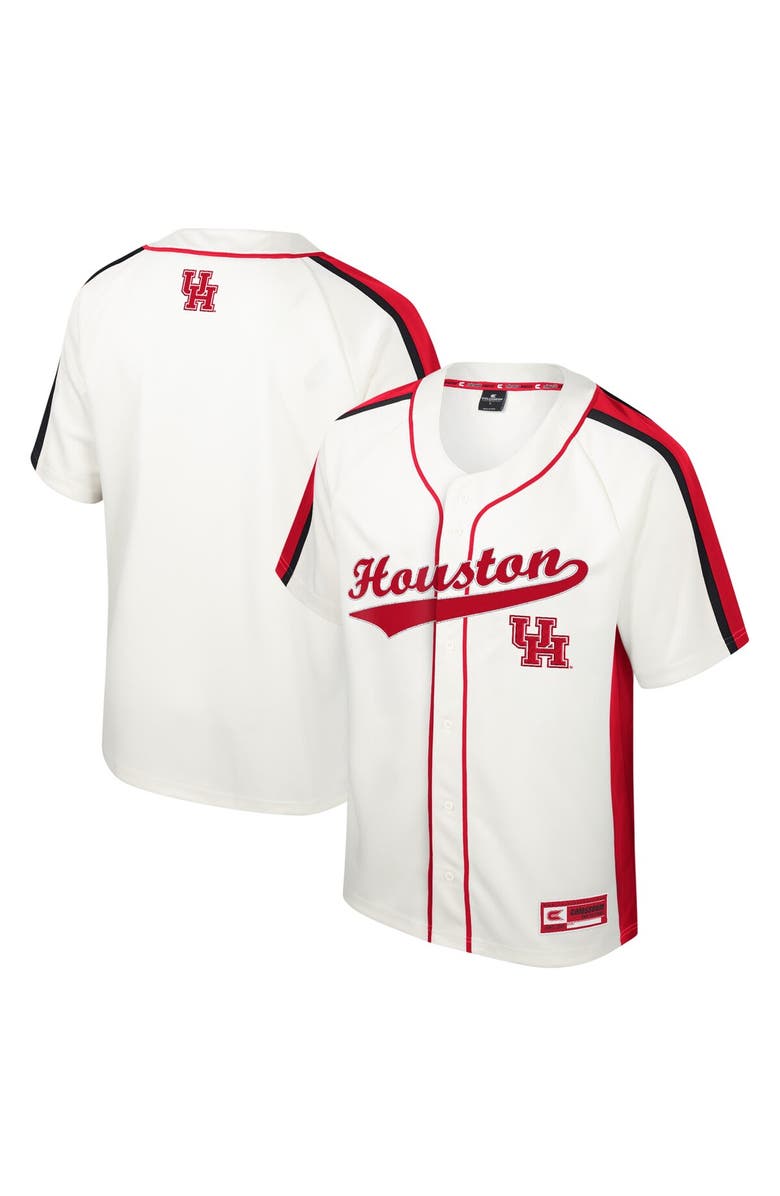 COLOSSEUM Men's Colosseum Cream Houston Cougars Ruth Button-Up Baseball Jersey, Alternate, color, 