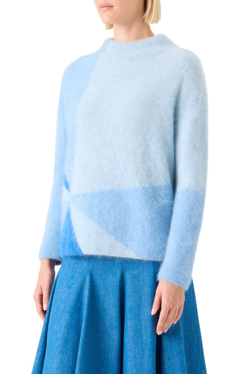 Akris Sunbeam Cashmere Intarsia Sweater, Alternate, color, Powder Blue