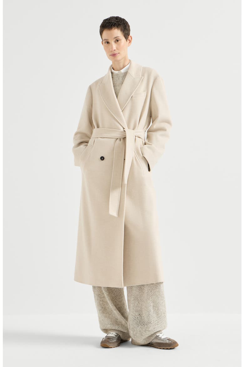 Lightweight water-resistant cashmere belted coat with monili, Main, color, Lignite Grey