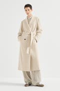 Brunello Cucinelli Lightweight water-resistant cashmere belted coat with monili