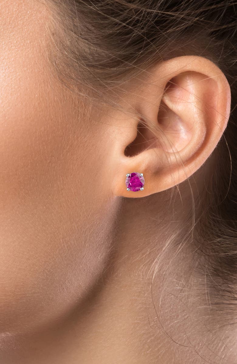 CZ by Kenneth Jay Lane Round Cubic Zirconia Classic Stud Earrings, Alternate, color, Pink/ Silver