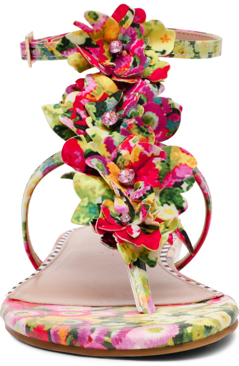 Betsey Johnson Kenedy Ankle Strap Sandal, Alternate, color, Green Floral Multi