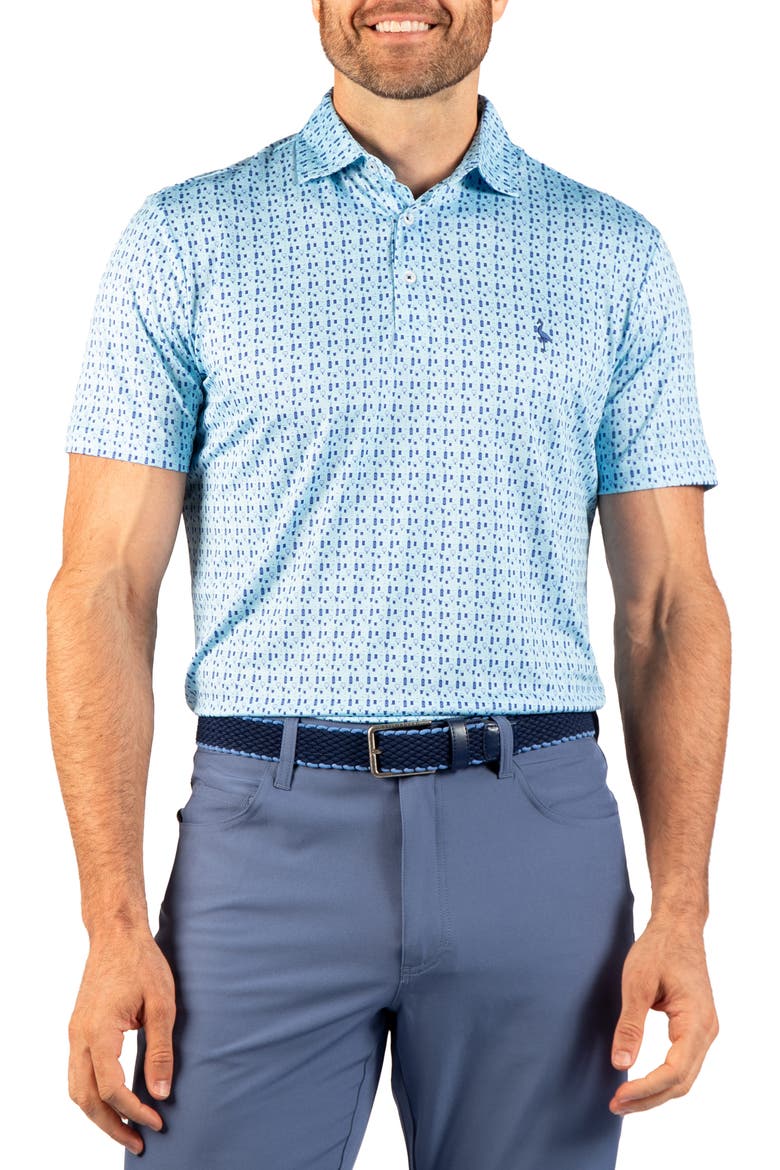 Bottoms Up Performance Polo, Alternate, color, AQUA