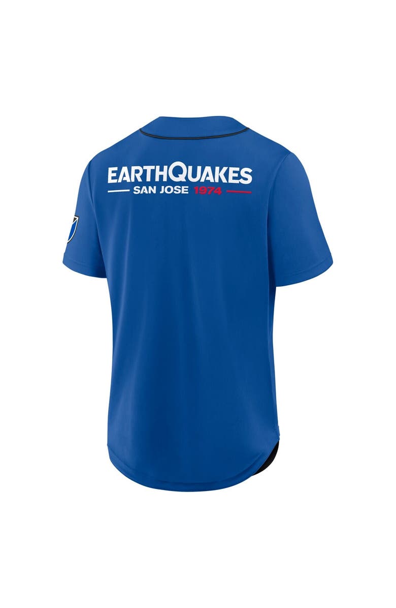FANATICS Men's Fanatics Blue San Jose Earthquakes Injury Time Baseball Jersey, Alternate, color, Blue
